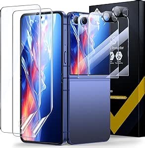 【2+2+2】EGV for Samsung Galaxy Z Flip 7 Screen Protector, [Strengthen Crease Test] Self-Healing Soft TPU Screen Protector for Galaxy Z Flip 7+ Front Tempered Glass + Camera lens Protector,Anti Scratch