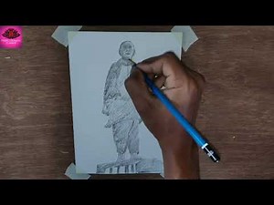 How to draw Statue of Unity | | Draw Sardar Vallabh Bhai Patel with pencil shading