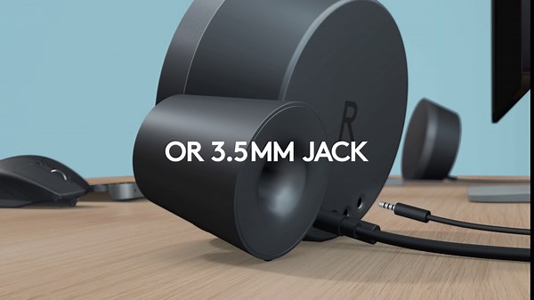 Logitech MX Sound 2.0 Multi Device Stereo Speakers with premium digital audio for desktop computers, laptops, and Bluetooth-enabled