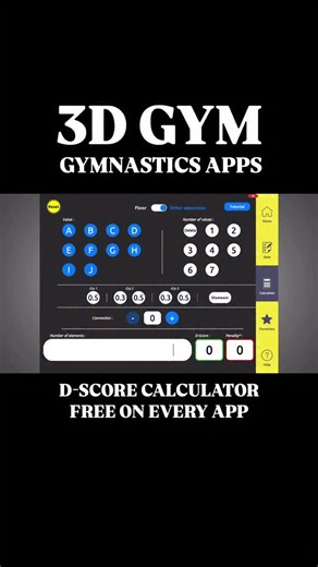 FREE D-Score calculator included on every app for both WAG & MAG FIG gymnastics. Recently trialed and validated in official competition at the Top 12 qualifiers in France, it’s now official & completely FREE!!! Download your apps now to access #gymnastics #gymnast #gymnasticscoach #gymnasticsjudge #calculator #sport #gymnastik #gymnastique #gymnasticslife #gymnasticstraining #3dgym #sportstech #sportscience #gym @milanoprosport @europeangymnastics @figymnastics @ffgymnastique @britishgymnasticso