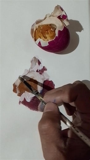 Learning how to paint salted egg #egg #saltedeggpainting #eggpainting #stepbysteptutorial #artreels | Leo Manarang Quiambao