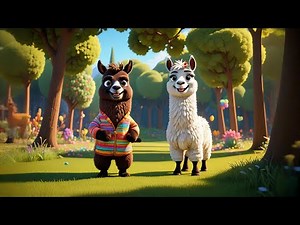 Four Fluffy Llamas Dance in Pajamas | Silly Animal Song for Kids | Nursery Rhymes and Baby Songs