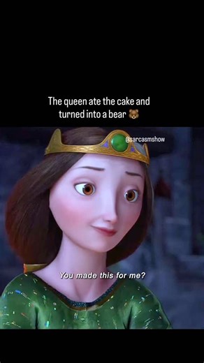 Sarcasmshow | This is a scene from Pixar’s “Brave” (2012), where Merida accidentally turns her mother into a bear with an enchanted cake. Fun facts:... | Instagram