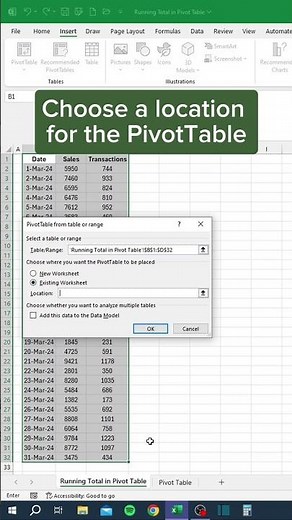 Running Totals in Pivot Table in Excel‼️ #excel