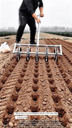 Multi-Row Furrow Making Work Tool with Manual Furrow Maker #worktool