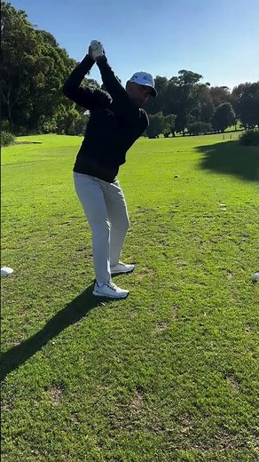 ✅ Open stance ✅ Arms up in takeaway ✅ Swing left ✅ High finish ❓ What are you thinking to hit a