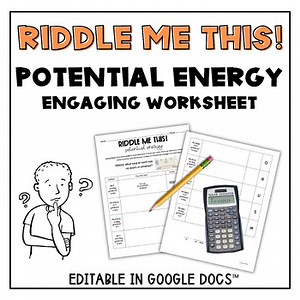 Riddle Me This! Potential Energy Problems Worksheet - Self-checking - Engaging