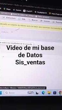 Estructura básica de una base de datos en xampp