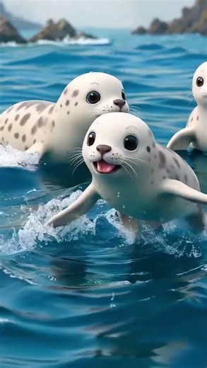 Baby Seals #cute #babyanimals #animals #viral #ai #babypenguins
