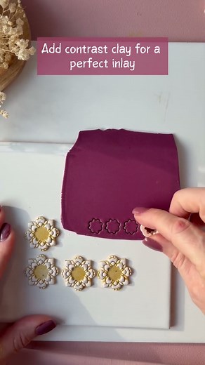 Polymer Clay Tutorial | Mandala Inlay Earrings with Gold Mica ✨