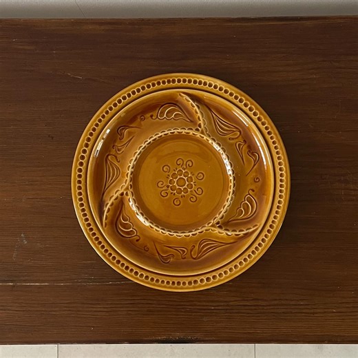 Tapas Tray Earthenware (set of 4) | BBQ Plates | Vintage Sections Plate | Snack Plate - Etsy