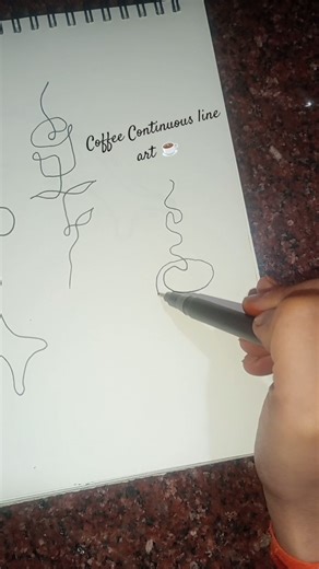Continuous line art | coffee ☕#lineart #coffee #art #shorts #shortvideo #shortsfeed #trendingshorts