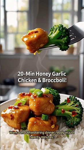 20-Minute Air Fryer Honey Garlic Chicken & Broccoli