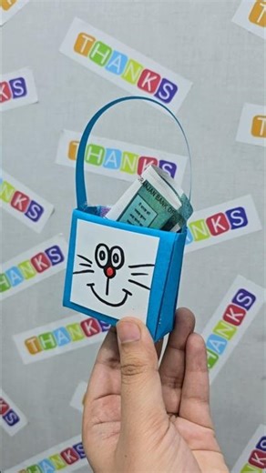 Doraemon cartoon money bag craft short video for kids #shortvideo #doraemon #cartoon #like #craft