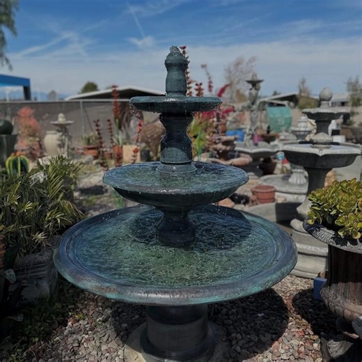 Large 3 Tier Cast Stone Garden Fountain – Elegant Outdoor Water Feature - Etsy
