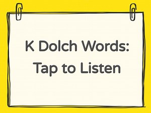 K Dolch Words Sound Board 6 word pages