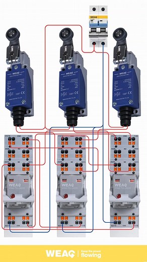 2.5K views · 47 reactions | 3 Limit Switch Interlock Wiring | MCB & Relay Explained.#EndSwitch #MCB #Contactor #Relay #ElectricalWiring #WiringDemo #Automation #ControlCircuit #Interlock #Engineering #Electronics #LimitSwitchWiring #ElectricalTutorial #SmartControl #SwitchGear | WEAG Electric | Facebook