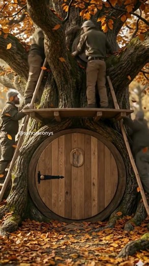 Carving & Building a Complete House Inside a Massive Tree Trunk | Satisfying Wood Transformation