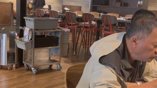 Robot waiter carefully brings the family its order and leaves technological advancements