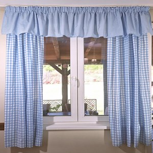 Blue Gingham Curtains, Valances, Custom Size Pair Plaid Panels for Country Cottage Kitchen - Etsy