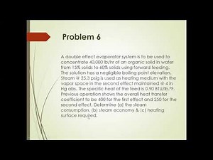 Multiple effect evaporation