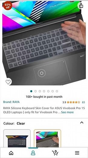 RAYA Silicone Keyboard Skin Cover for ASUS Vivobook Pro 15OLED laptops| Best keyboard protector