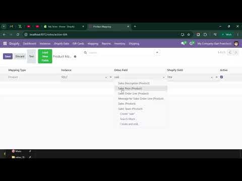 Shopify to Odoo & Odoo to Shopify Mapping with Product, Customer, Category