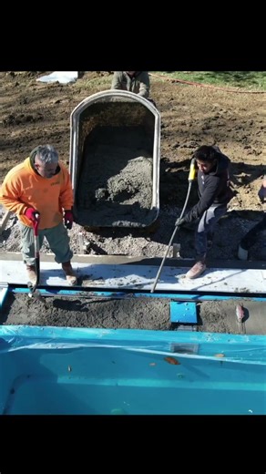 Pouring a Concrete Binder for a fiberglass #pool #construction
