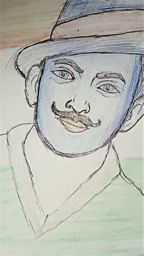 Bhagat Singh Drawing 🇮🇳 #shorts #art #india #republicday