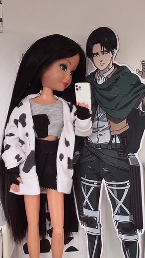 Stylish Doll Mirror Selfie with Trendy Outfit