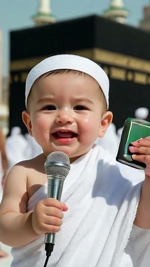 Ameen 🤲 Baby Makes Hajj Dua at Kaaba | Share for Blessings | Baby Dua | Love for Islam |