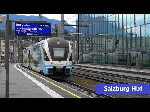 Salzburg Hbf: Westbahn, BRB & DB Regio mit BR642 & neue Zugzielanzeiger
