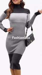 Get Ready for Compliments with This Ribbed Fall/Winter Turtleneck Dress
