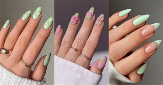 Los 5 diseños de uñas en color verde pastel que puedes usar en la primavera 2026