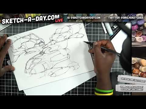 Sci Fi Sketching - How to draw spaceships using markers