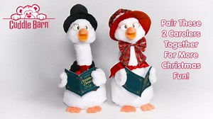 Cuddle Barn - Carolin' Father Goose | Animated Musical Singing Christmas Caroling Soft Plush Toy, 14 inches