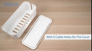 NTONPOWER Cable Management Box Large Cord Organizer Box to Hide & Conceal Power Strips, 17 X 7.1 X 6.3 inches Desk Cable Management Solution, Made from Electrically Safe ABS Material, White
