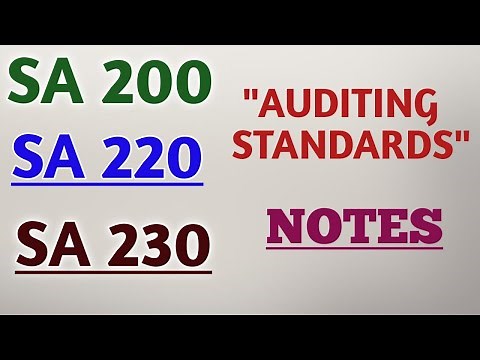 Auditing standards | SA200 | SA220 | SA230