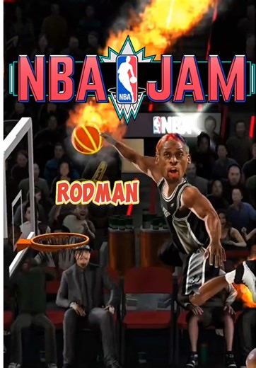 Old-school Rodman paired with Sean Elliot for the #Spurs vs. Steve Smith and Mookie Blaylock for the #Hawks. #nba #boomshakalaka #videogames