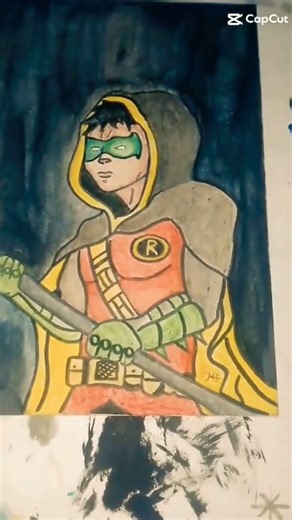 Damian Wayne🐦🗡️🔥#art#dccomics#robin #damianwayne#drawing#pintura#pincel#arts 🎨🖌️