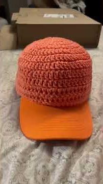 Coral Crochet Baseball Cap 🐝🐝