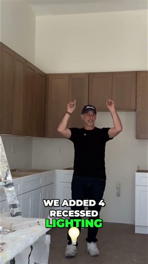 Stunning Kitchen Reveal: 2-Tone Cabinets & Recessed Lighting #shorts