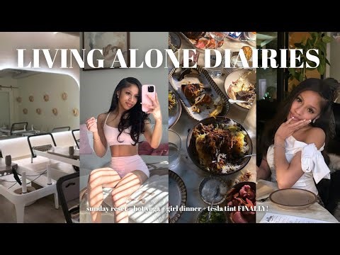 Living Alone Diaries : sunday reset + hot yoga + girl dinner + tesla tint FINALLY!