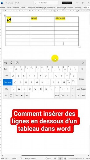 insert lines below a Word table