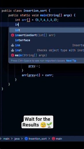 Insertion Sort | Simply Explained in 30 Seconds 🔥 | #java #shorts #youtubeshorts