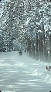 Snowmobilers conquering the Sabattis C7B trail, carving through fresh powder and atop shelved snowbanks. This is what Adirondack winters are all about! 🚀🌲 #LongLake #LongLakeNY #MyLongLake #AdirondackSnow | Long Lake