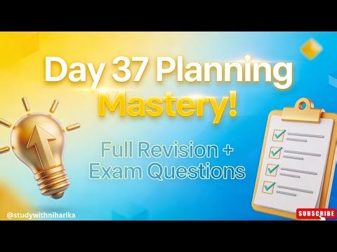 Day 37: Planning Chapter One Shot | Full Revision + Exam Questions | Class 12 BST #cbse #class12