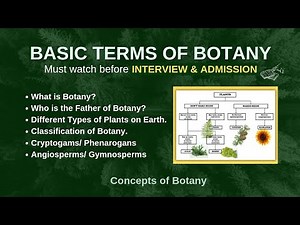 Botany Basic Terms Asked in Job Interviews & Exams| Classification of Plants |Cryptogam ,Phanerogam