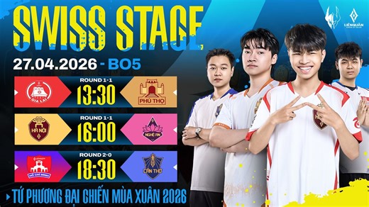 🔴 TRỰC TIẾP: GL vs PT | HN vs NA | TPHCM vs CT | SWISS STAGE 27/04 | TỨ PHƯƠNG ĐẠI CHIẾN S26