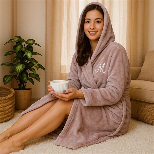 Personalized Fleece Hooded Robe: Plus Size Bridal Gift - Etsy